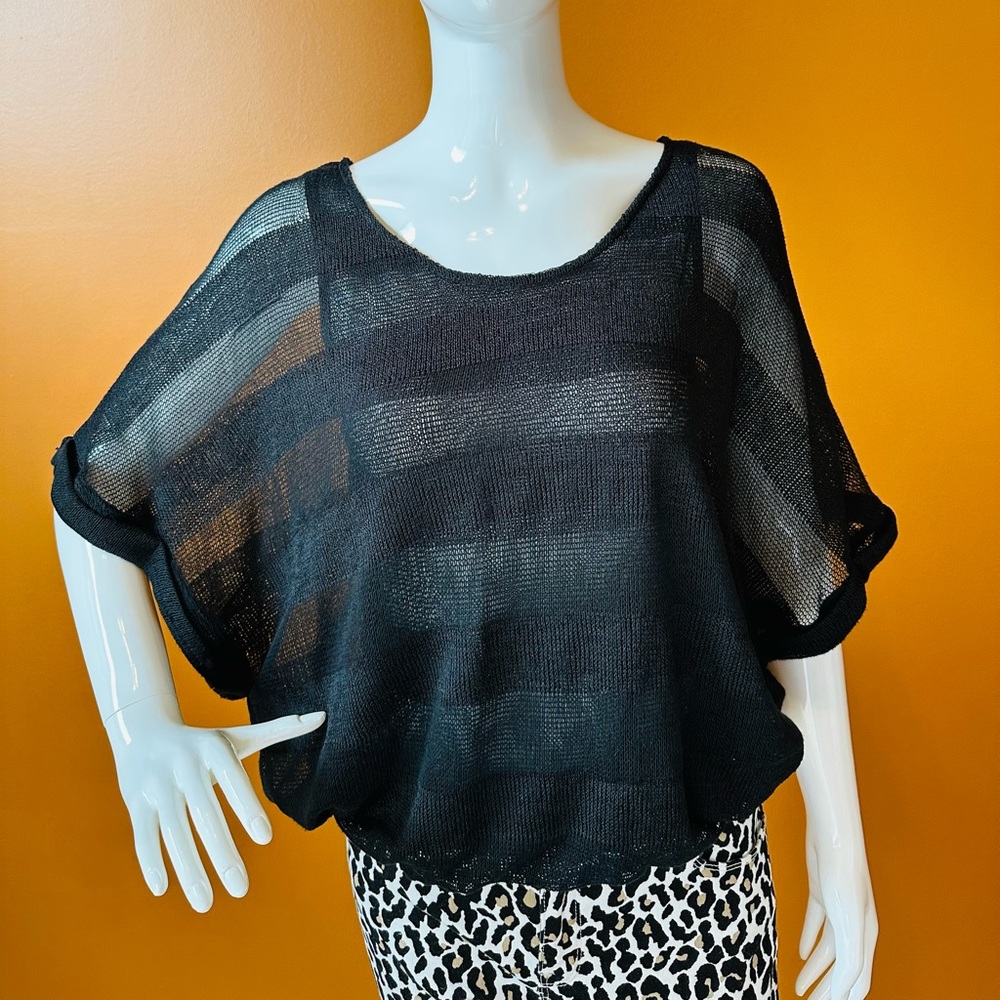💚 FORVER 21 MESH BLACK TOP❣️ GOOD CONDITION 💛🧡